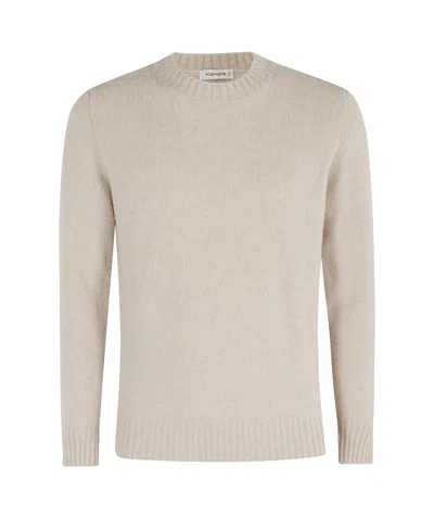 Kangra Cashmere Crewneck Long-sleeve Sweater In Neutral