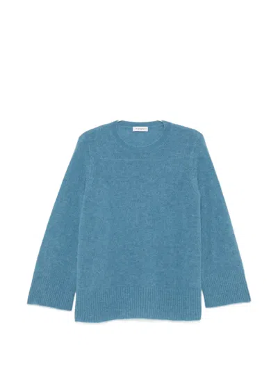 Kangra Cashmere Crew-neck Ribbed-trim Sweater In Blue