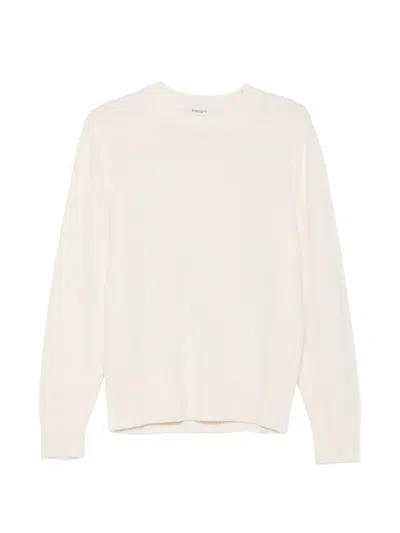 Kangra Cashmere Crew-neck Ribbed-trim Sweater In White