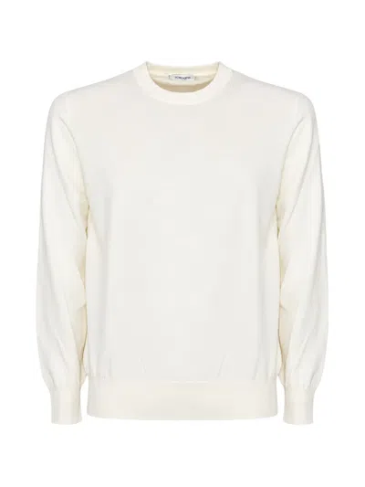 Kangra Cashmere Crew-neck Ribbed-trim Sweater In White