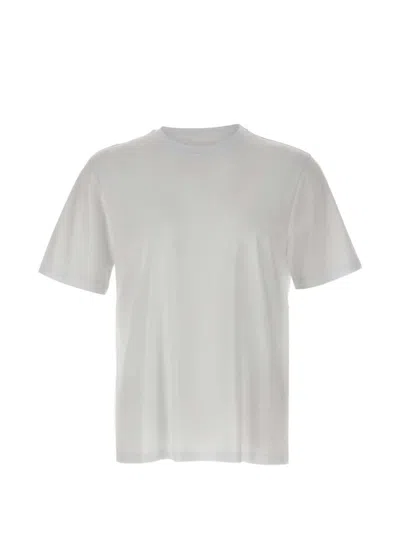 Kangra Cashmere Crewneck Short-sleeve Cotton T-shirt In White