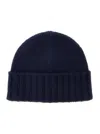 Kangra Cashmere Cashmere Ribbed Beanie In Blue