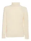 Kangra Cashmere Diamond Pattern Turtleneck Sweater In White