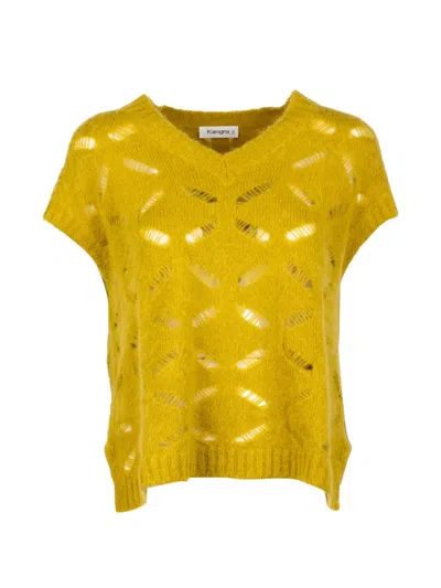 Kangra Cashmere Distressed-knit V-neck Sweater In Multi