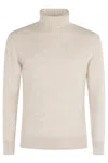 Kangra Cashmere Turtleneck Ribbed-hem Sweater In Neutral