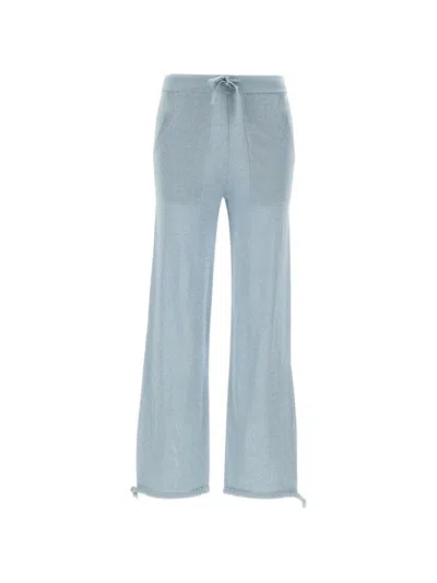 Kangra Cashmere Drawstring-waist Knitted Trousers In Blue