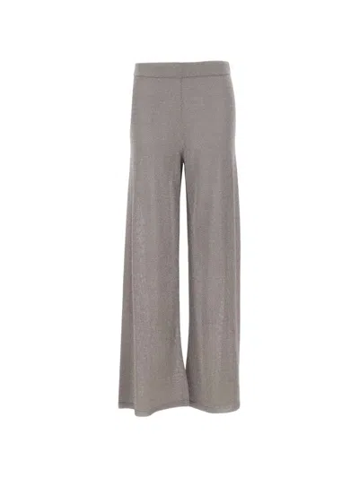Kangra Cashmere Elasticated Palazzo Pants In Gray