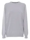 Kangra Cashmere Short Sleeve Sweater With Alcantara Patch In Gray