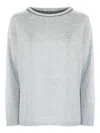 Kangra Cashmere Embellished-neck Sweater In Gray