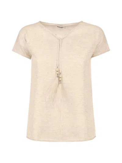 Kangra Cashmere Embellished Short-sleeve T-shirt In Neutral