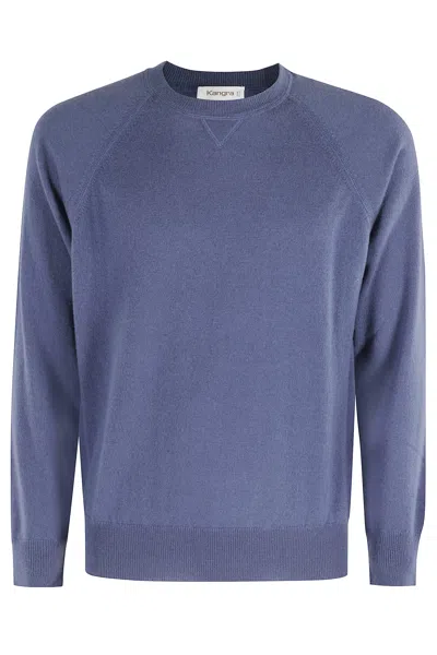 Kangra Cashmere Felpa Girocollo In Blue