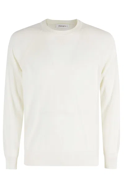 Kangra Cashmere Felpa Girocollo In White