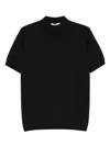 Kangra Cashmere Fine-knit Polo Shirt In Black
