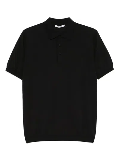 Kangra Cashmere Fine-knit Polo Shirt In Black