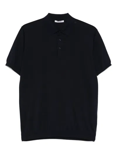 Kangra Cashmere Fine-knit Polo Shirt In Black