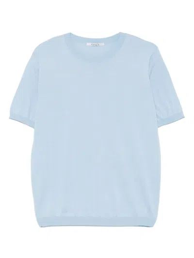 Kangra Cashmere Fine-ribbed T-shirt In Blue
