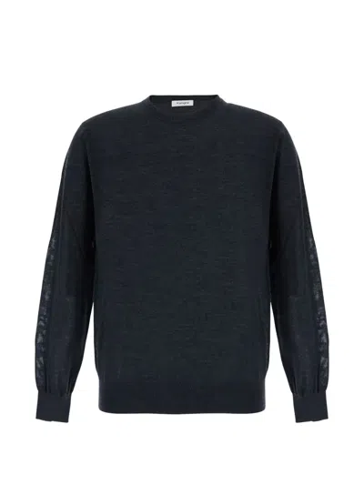 Kangra Cashmere Kangra Extrafine Merino Wool Crew Neck Sweater In Black