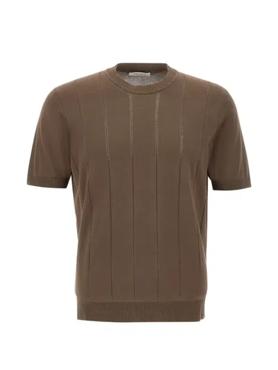 Kangra Cashmere Flat-rib Cotton Sweater In Brown