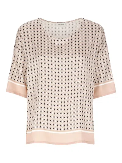 KANGRA CASHMERE GEOMETRIC-PATTERN SHORT-SLEEVE TOP