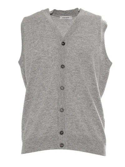 Kangra Cashmere Gilet Senza Maniche Rasato Calato In Gray