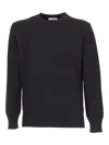 Kangra Cashmere Reverse Corncob Stitch Crewneck Sweater In Black