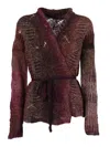 Kangra Cashmere Patterned-intarsia Belted Cardigan In Brown