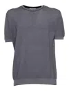 Kangra Cashmere Links Short Sleeve Sweater In Gray