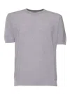 Kangra Cashmere Links Short Sleeve Sweater In Gray