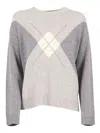 Kangra Cashmere Cashmere-wool Blend Crew Neck Sweater In Gray