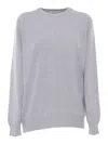Kangra Cashmere Short Sleeve Sweater With Alcantara Patch In White
