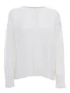 Kangra Cashmere Braided Crewneck Sweater In White