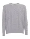 Kangra Cashmere Ribbed Crewneck Sweater In White