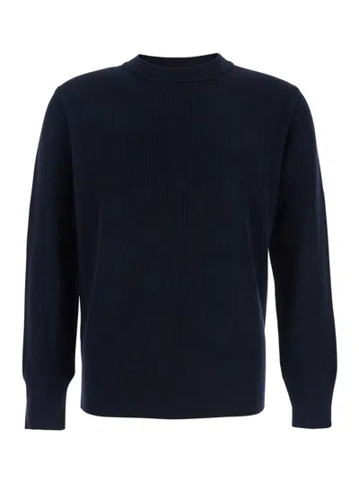 Kangra Cashmere Girocollo Costina 12gg In Blue