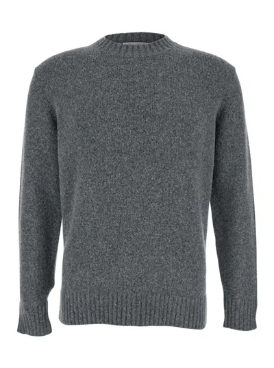 Kangra Cashmere Crew-neck Wool Sweater In Gray