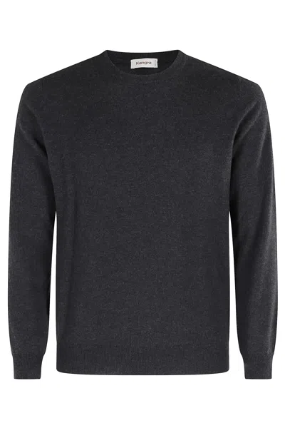 Kangra Cashmere Girocollo Rasato In Black