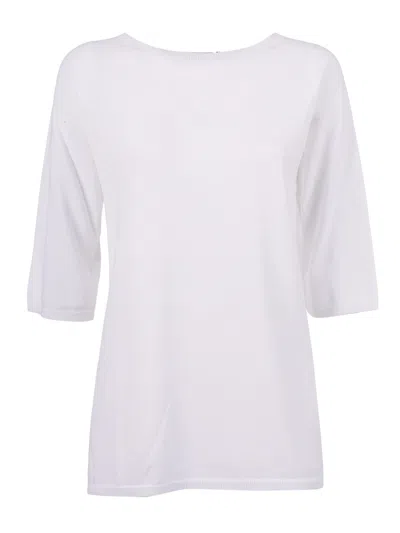Kangra Cashmere Girocollo Seamless Rasato Linea A In White