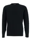 Kangra Cashmere Cable-knit Crew-neck Sweater In Black