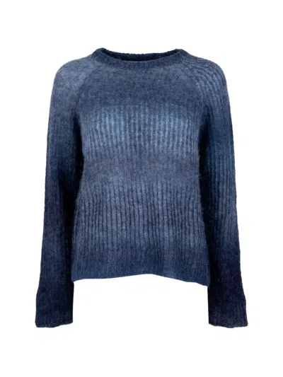 Kangra Cashmere Gradient-effect Ribbed-knit Sweater In Blue