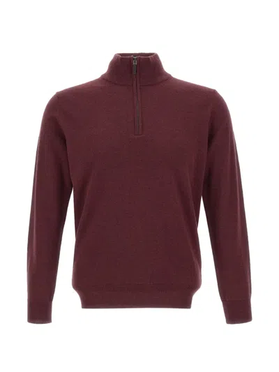 Kangra Cashmere Half-zip Virgin-wool Sweater In Red