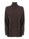 Kangra Cashmere Raglan-sleeve Turtleneck Sweater In Brown