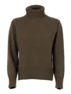 Kangra Cashmere Turtleneck Ribbed-hem Sweater In Brown