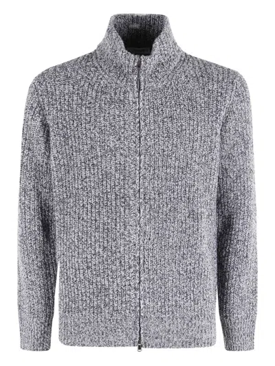 Kangra Cashmere High-neck Cardigan In Gray
