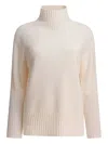 Kangra Cashmere Knit Sweater With Ribbed Turtleneck In Neutral