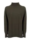 Kangra Cashmere Raglan-sleeve Funnel-neck Sweater In Green