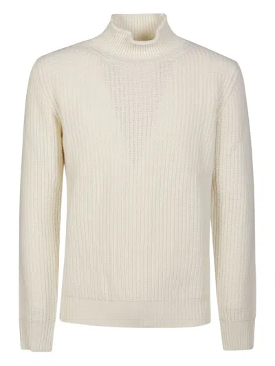 KANGRA CASHMERE HIGH-NECK RIBBED WOOL SWEATER