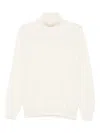 Kangra Cashmere High Turtleneck Wool-cashmere Sweater With Ribbed Cuffs In Multi