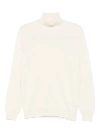 KANGRA CASHMERE HIGH TURTLENECK WOOL-CASHMERE SWEATER WITH RIBBED CUFFS