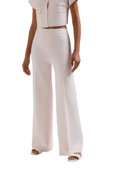 Kangra Cashmere High-waisted Wide-leg Pants With Flowing Silhouette In Pink