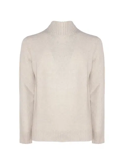 Kangra Cashmere High-neck Knitted Sweater In Neutral