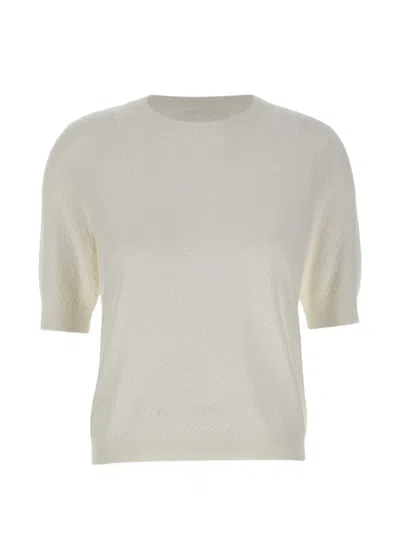Kangra Cashmere Interwoven Short Sleeve T-shirt In White